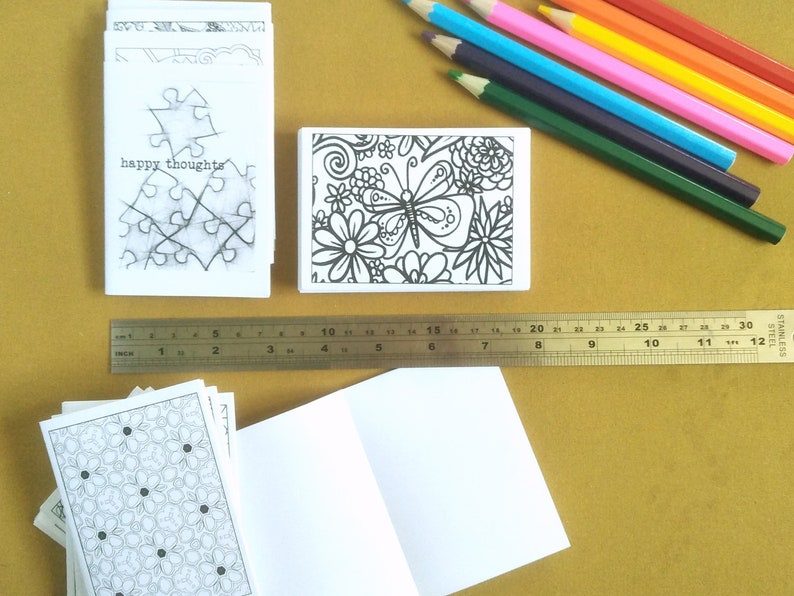 Mindfulness Colouring Ideas Mini Notebook Purse Notepad Origami Folded Book Mini Book Favours Penpal Gift Meditation Tool Set Of 10 Party Supplies Party Favors Games Issho Ueno Com