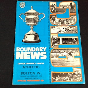 Oldham Athletic v Bolton Wanderers Tuesday 4th February 1975 football Programme
