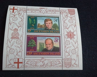 2er Block Ascension Island Briefmarken 100 Jahre Jahrestag Der Geburt Von Sir Winston Churchill