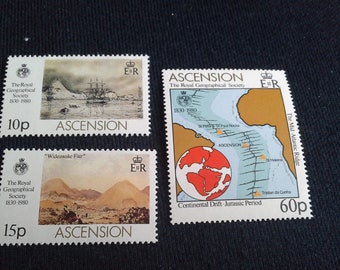 Ascension Islands 1980 Briefmarken 150jähriges Jubiläum Der Royal Geographical Society