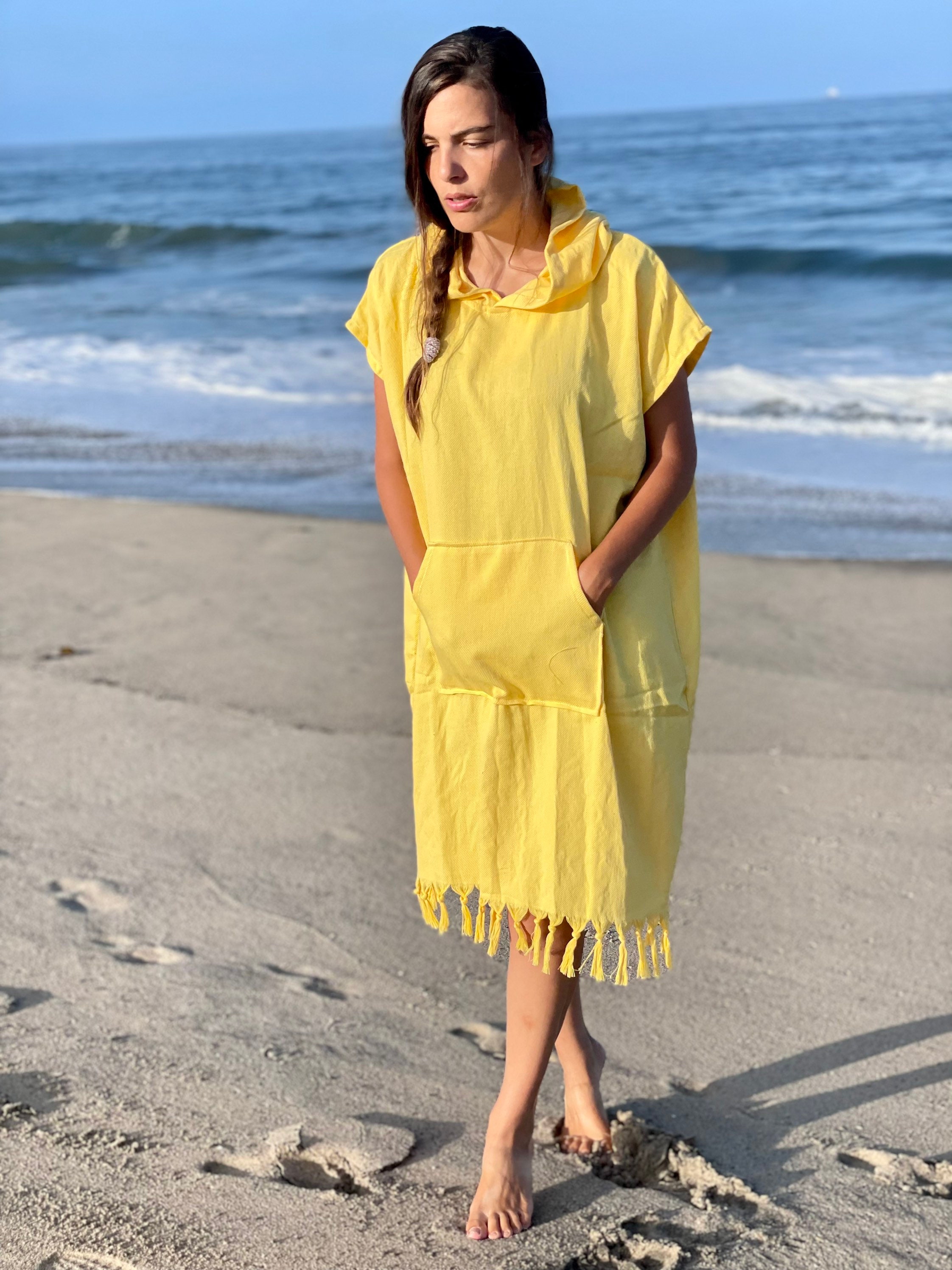 Elektra Yellow Hooded Zip Up Wind Breaker Jacket –