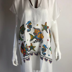 100 % Handmade Rayon Beach Dress / Fish