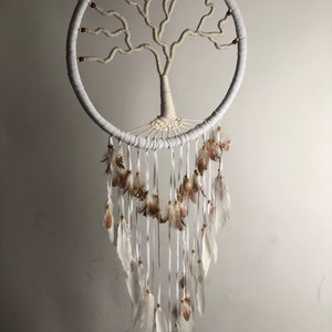Handcrafted Tree of Life Dream Catcher White image 8