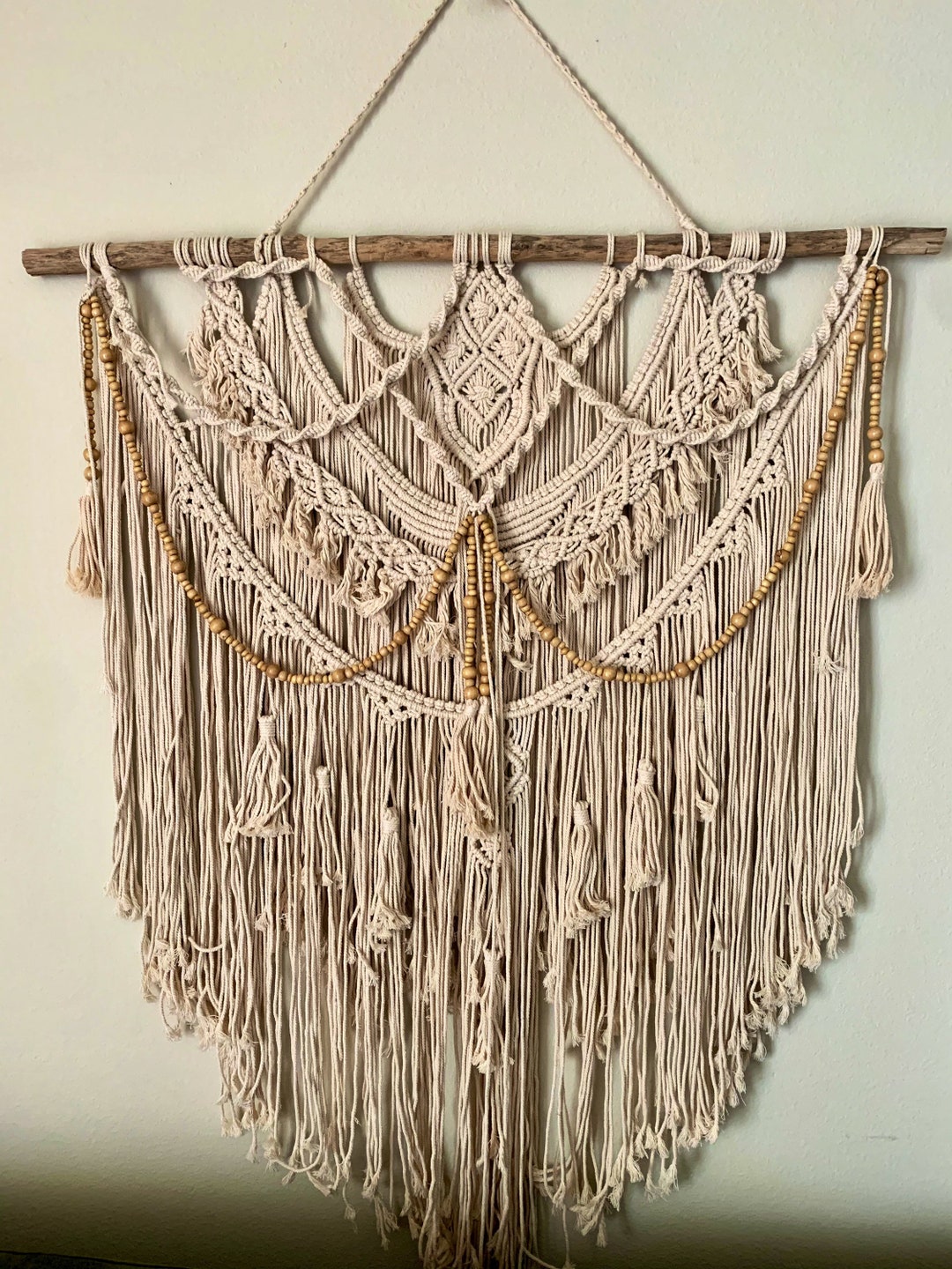 Handcrafted Macrame Wall Hanging/ With Beads/ Handmade in Bali - Etsy