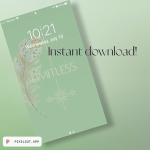 Boho Feather Limitless iPhone Background, Hippie iPhone Wallpaper, iPhone Lock Screen, Digital Download, Boho Trendy Background
