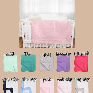 Heirloom Baby Quilt | 15 Colors | Fast & Free Shipping | Baby Shower Gift | Baby Boy Quilt | Baby Girl Quilt | Monogram Embroidery Blanks