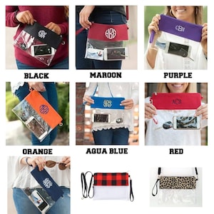 Clear Stadium Bags | Team Color Game Day Bag | Clear Game Day Bag | Concert Bag | Airport Security Bag | Clear Crossbody Bag