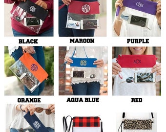 Clear Stadium Bags | Team Color Game Day Bag | Clear Game Day Bag | Concert Bag | Airport Security Bag | Clear Crossbody Bag