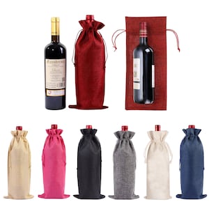 Pack Of 4 Wine Gift Bags | 7 Colors | Fast & Free Shipping | Champagne Bag | Liquor Bag | Treat Bag | Hostess Gift | Bridesmaid Gift