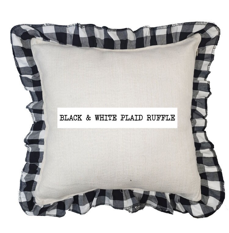 Buffalo Plaid Ruffle Pillow Covers for Sublimation Plaid Ruffle Dye Sub