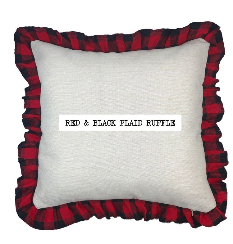 Buffalo Plaid Ruffle Pillow Covers for Sublimation Plaid Ruffle Dye Sub