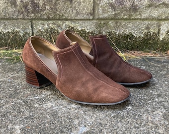 size 6.5 - 60s/70s stacked heel loafers