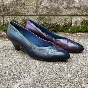 size 7 - DEADSTOCK 1980s color blocked low pumps by COBBIE