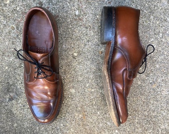 Vintage WINGTIP Shoes STUART HOLMES Black Leather Oxfords  display picture 1