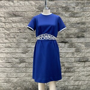 size M - 1960s polyester dress with soutache waist detail by TONI TODD