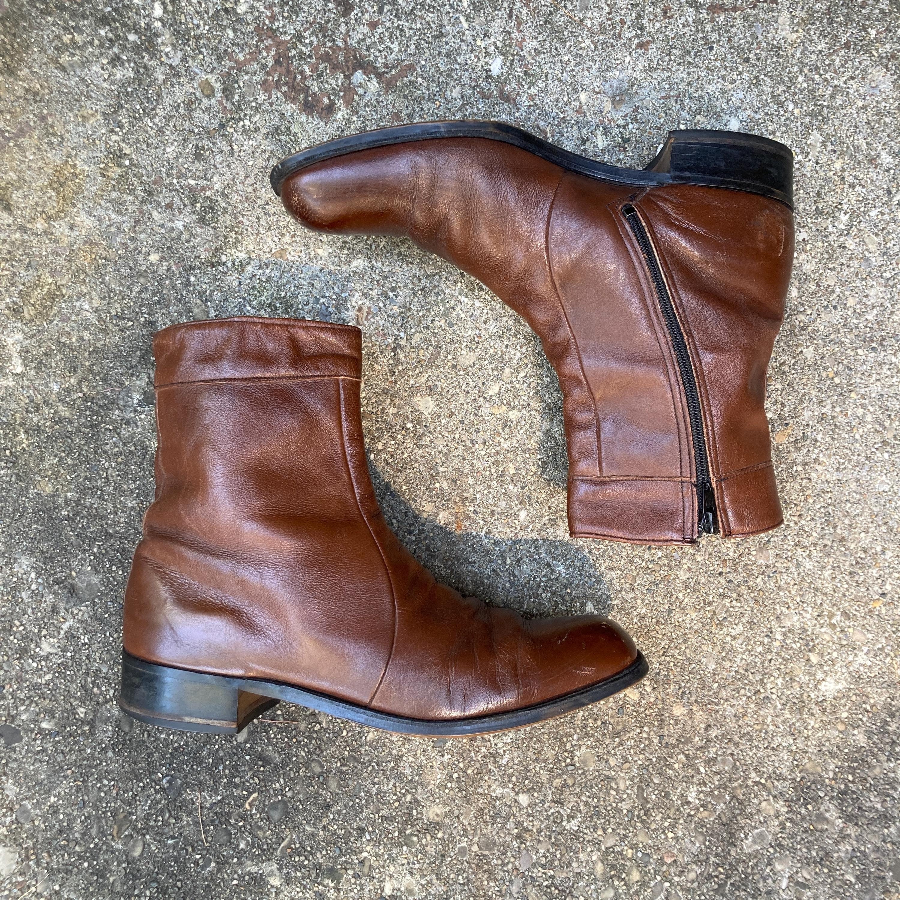 Size 9.5 D - 1970s Brown Zip up Ankle Boots by HANOVER SHOES - Etsy Size 9.5 D - 1970s Brown Zip up Ankle Boots by HANOVER SHOES - Etsy