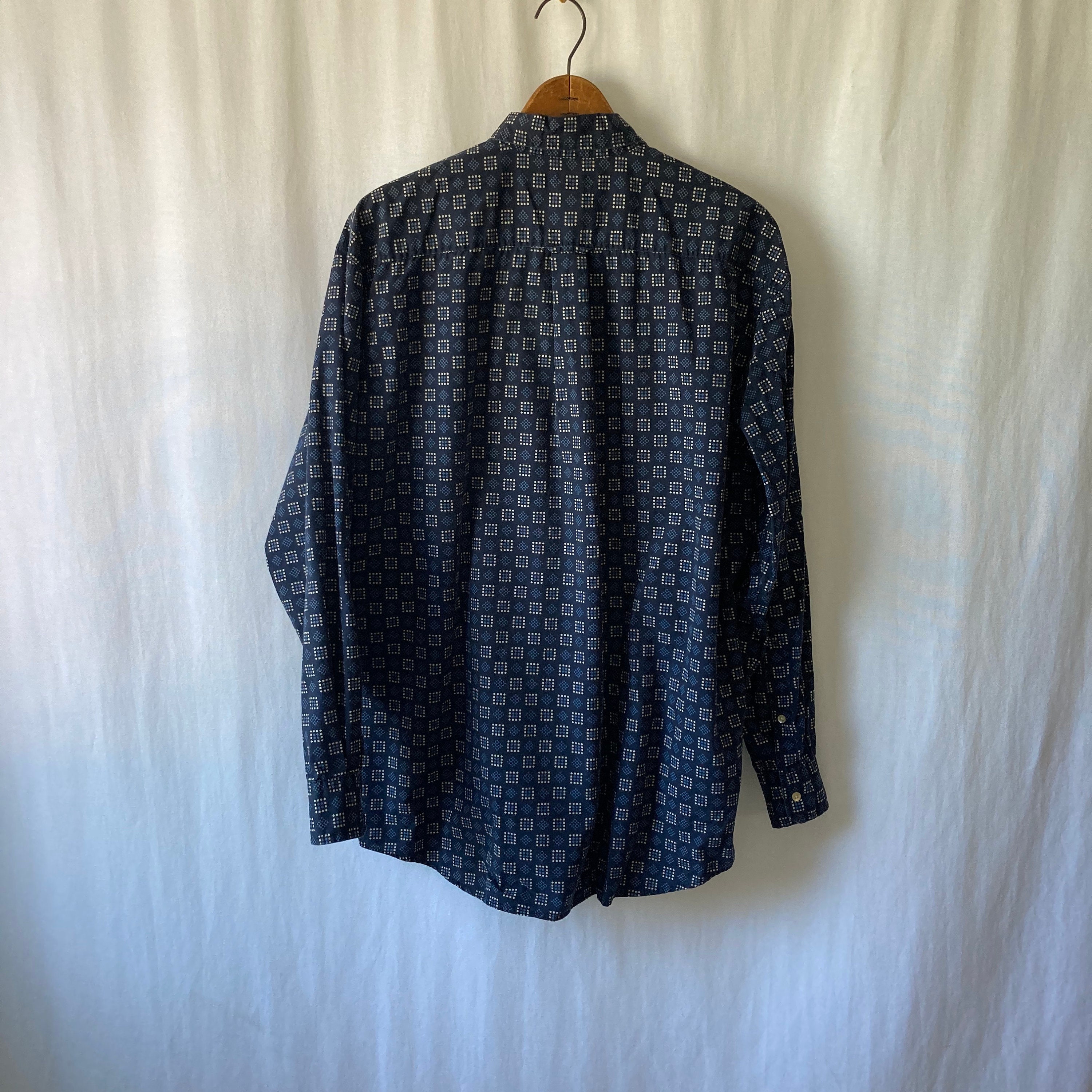 1990s Navy Print Shirt by BANANA REPUBLIC Size M - Etsy