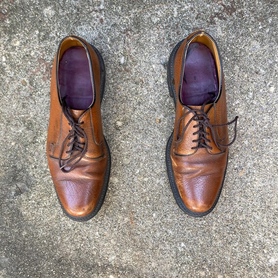 ブラウン レザー オックスフォードシューズ 中ヒール ブラウン レザー オックスフォードシューズ 中ヒール ブラウン