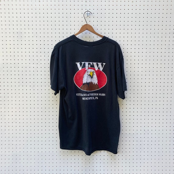 size L - 1990s black VFW short sleeved tee by JERZ