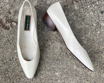 maat 9 B: witte flats uit de jaren 90 van COLE HAAN, gemaakt in SPANJE