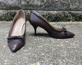 size 37.5 - 2000s does 60s brown pumps by BRNO MAGLI - made in ITALY