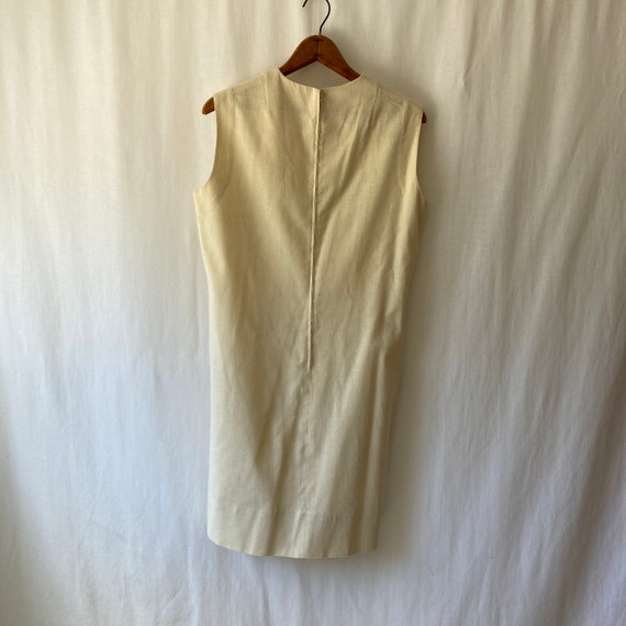 60s/70s cream linen shift dress by VOGUE AMERICANA View 3