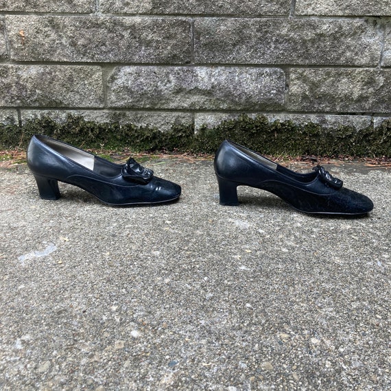 size 8.5/9 - 60s/70s mod black patent leather pum… - image 7