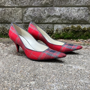 size 37.5 - 2000s does 60s plaid pumps by BETTYE MULLER