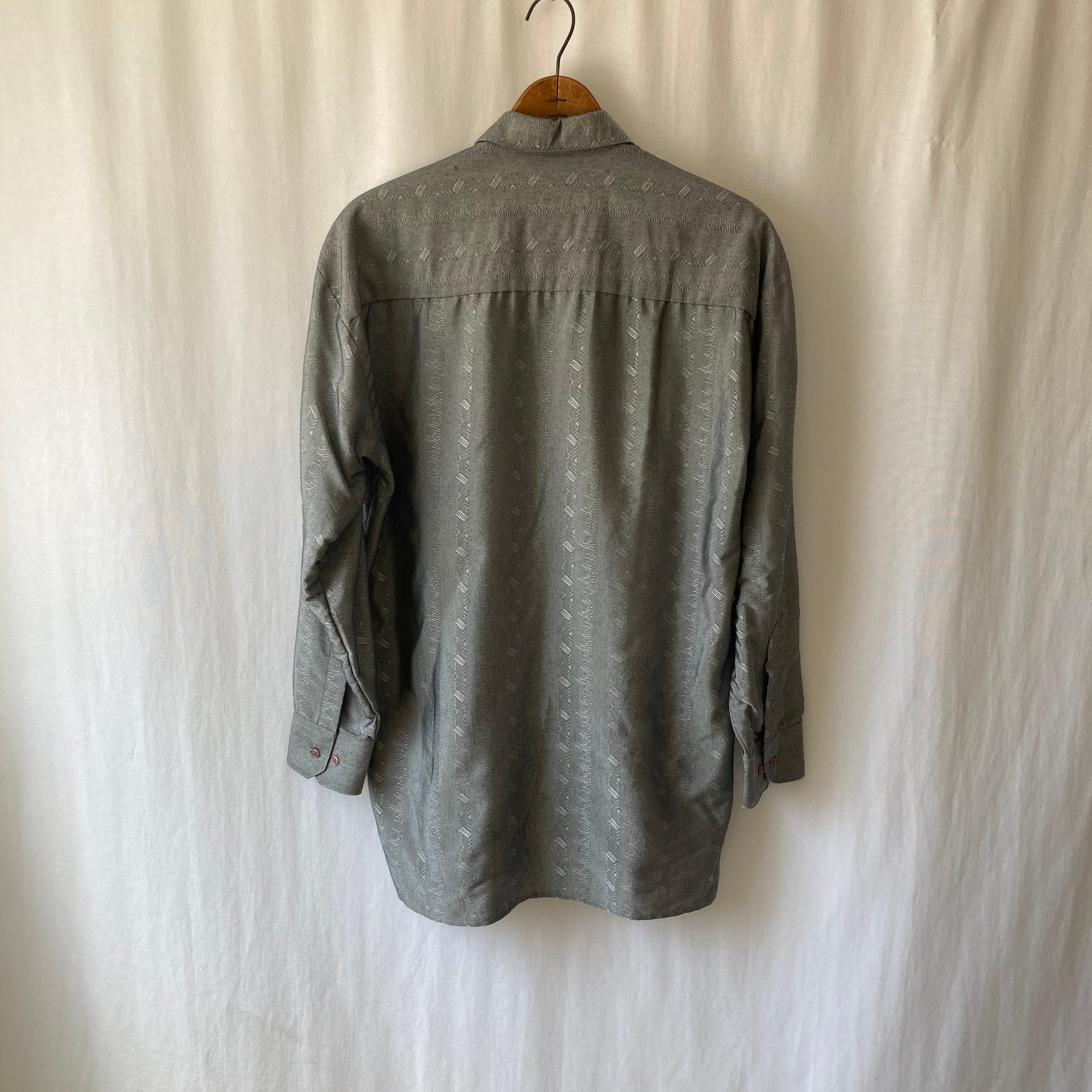 1990s Silver Self Print Shirt by PAVO by LASTRADA, Size M - Etsy