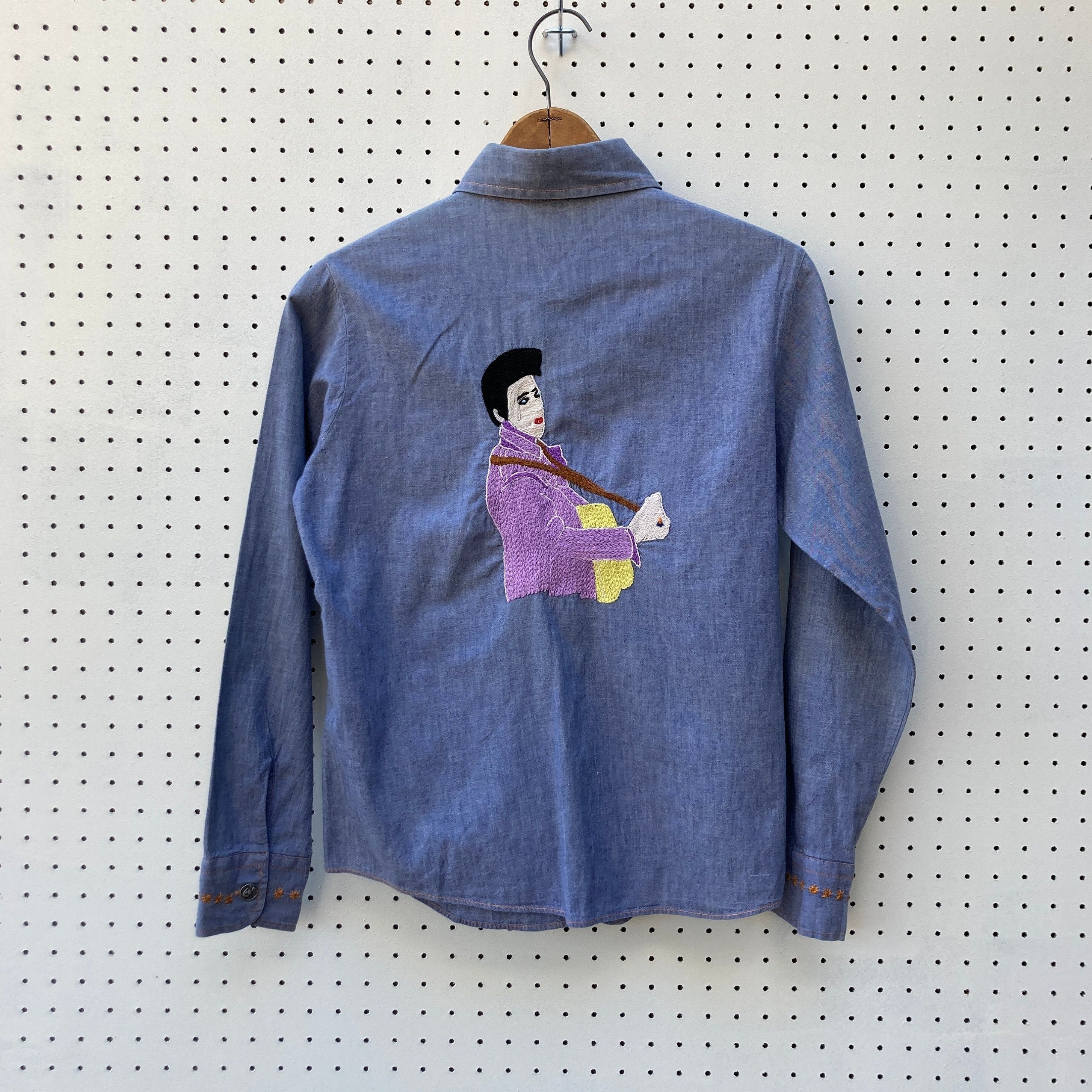 1970s Custom ELVIS Embroidered Shirt by KMART Sz 34 Etsy