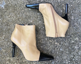 size 5.5 - 2000s cal toed stiletto booties by CHARLES DAVID