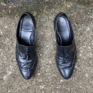 tamaño 13 - 70s/80s mocasines con punta de ala de borla by FLORSHEIM - made in INDIA