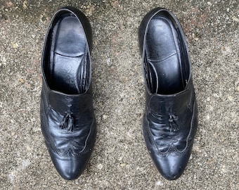Größe 13 - 70er/80er Flügelspitze Quaste Loafers von FLORSHEIM - made in INDIA
