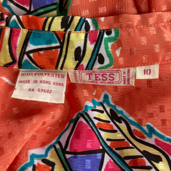 size 10 - 70s/80s print on print blouse by TESS - image 4