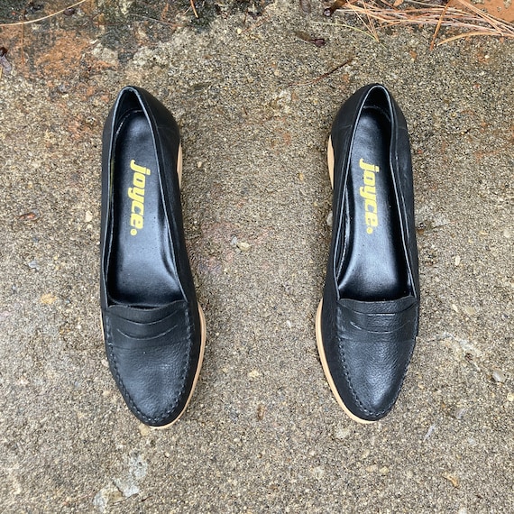 size 7.5 N/M - 70s/80s black loafers by JOYCE - image 2