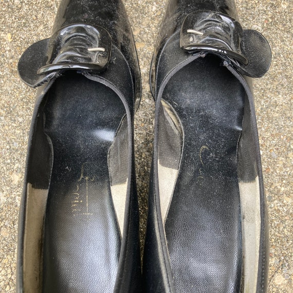 size 8.5/9 - 60s/70s mod black patent leather pum… - image 10