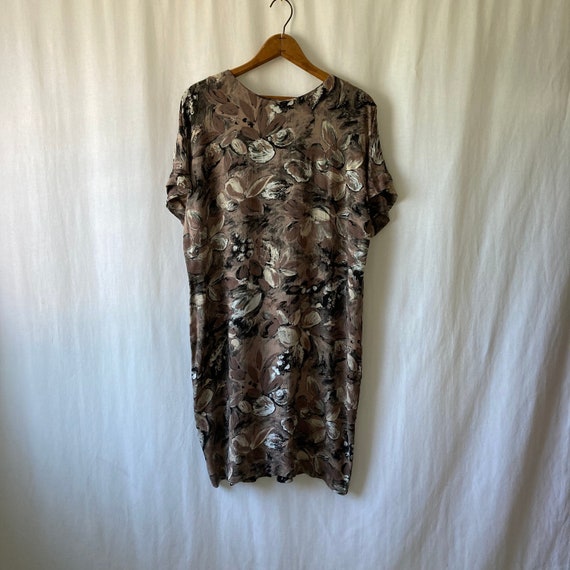 1980s abstract floral print sheath