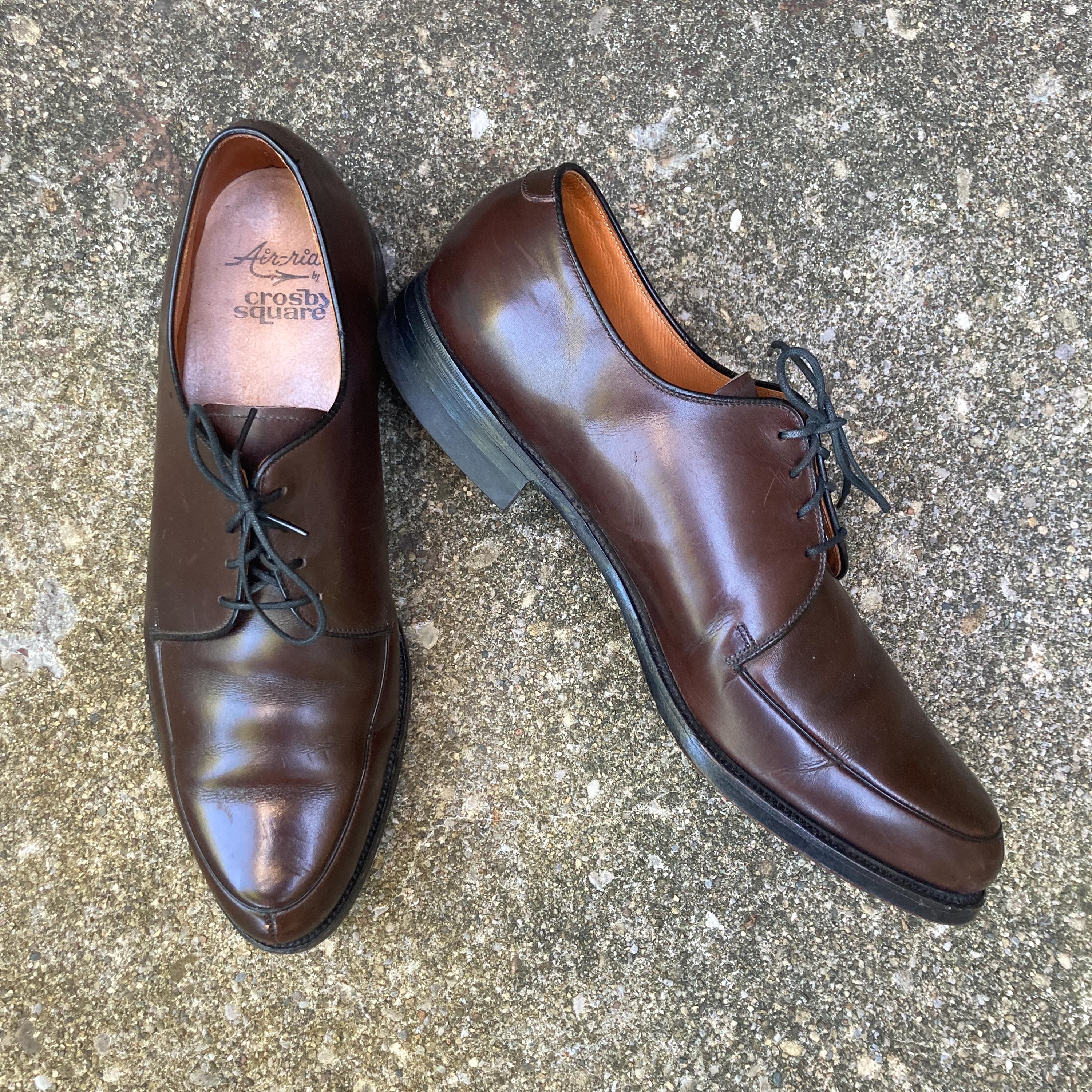 靴 50s crosby square brown U wing tip Fleetwood