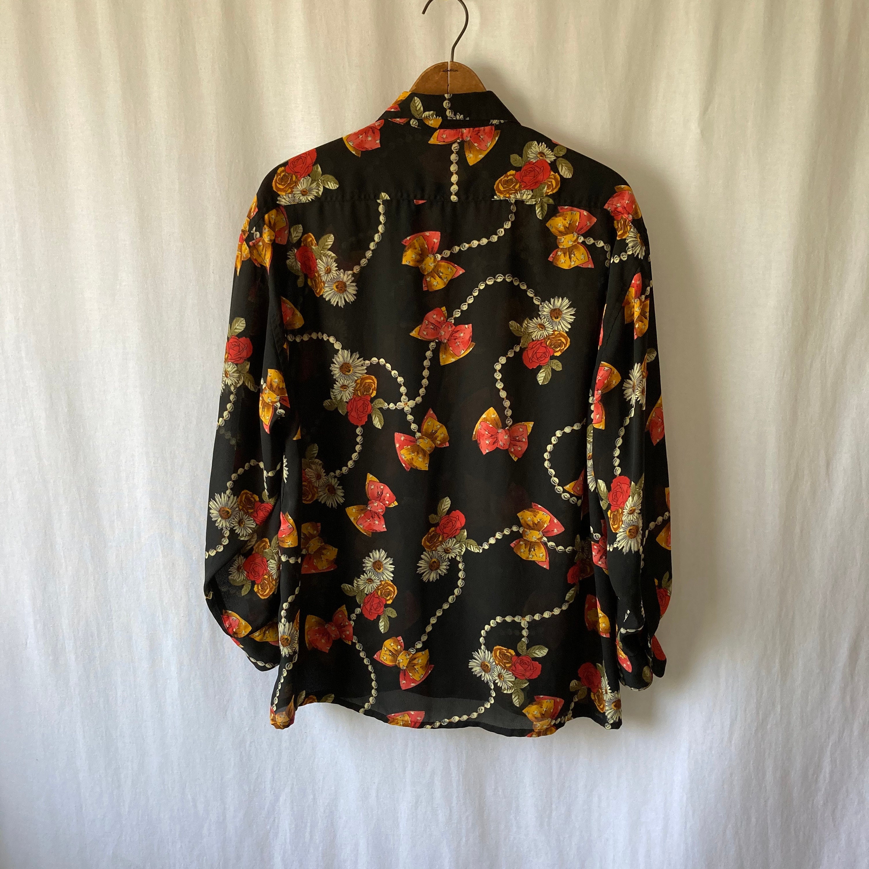 1980s Flower/bow/pearl Print Blouse by THE LIMITED Sz M - Etsy