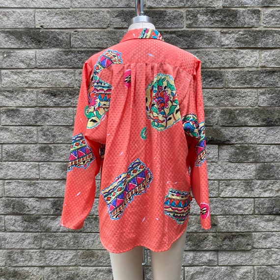 size 10 - 70s/80s print on print blouse by TESS - image 3