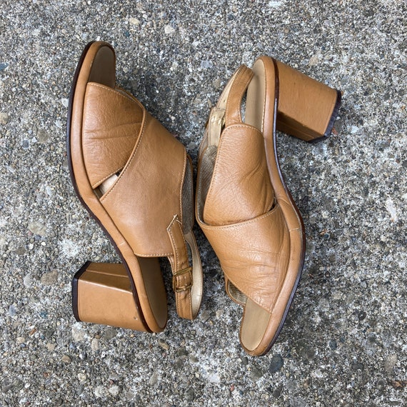 size 6 M - 60s/70s chunky sling backs by RED CROS… - image 10