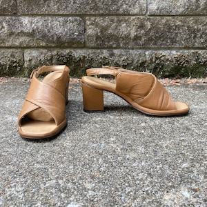 size 6 M - 60s/70s chunky sling backs by RED CROSS SHOES