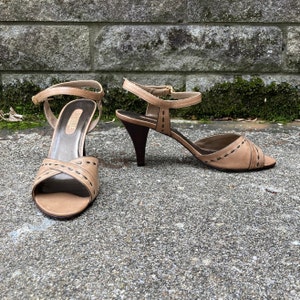 size 10 M - 70s/80s strappy heels by DANIELLE - made in BRAZIL
