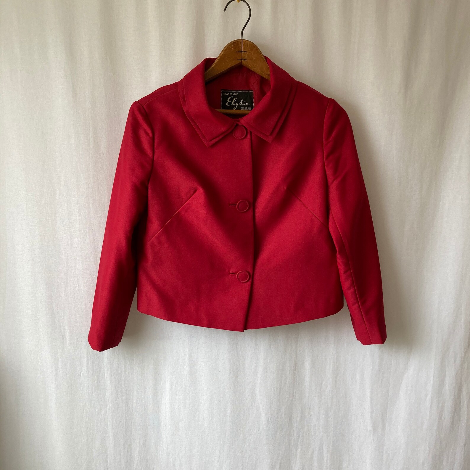 1960s Red Dress Jacket With Double Collar by SALON DE MODE Etsy