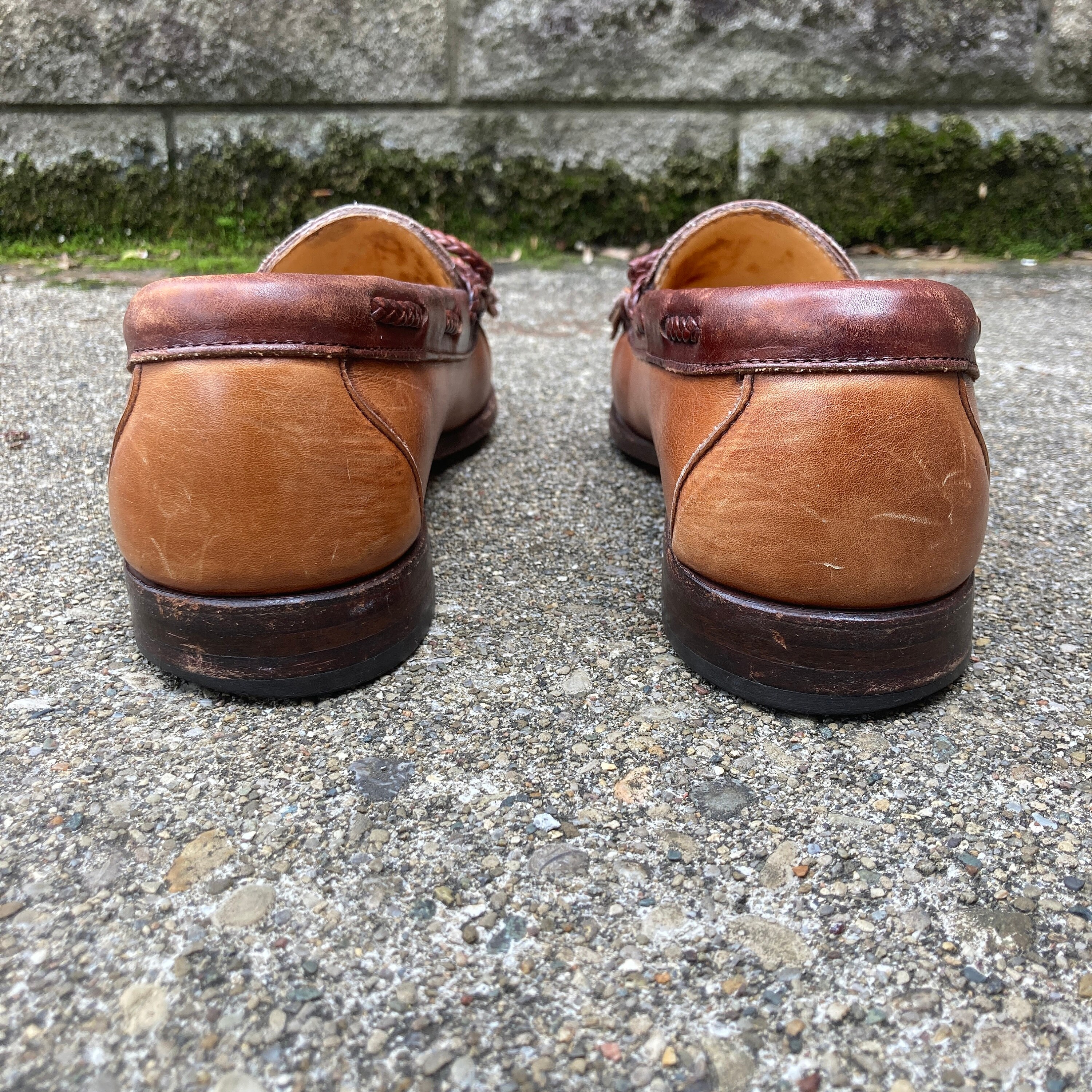 Allen Edmonds Brown Leather Kiltie Tassel Loafers Mens 8.5 EEE Made In USA Allen Edmonds kiltie tassel loafer in tan leather.... | Depop main image 2