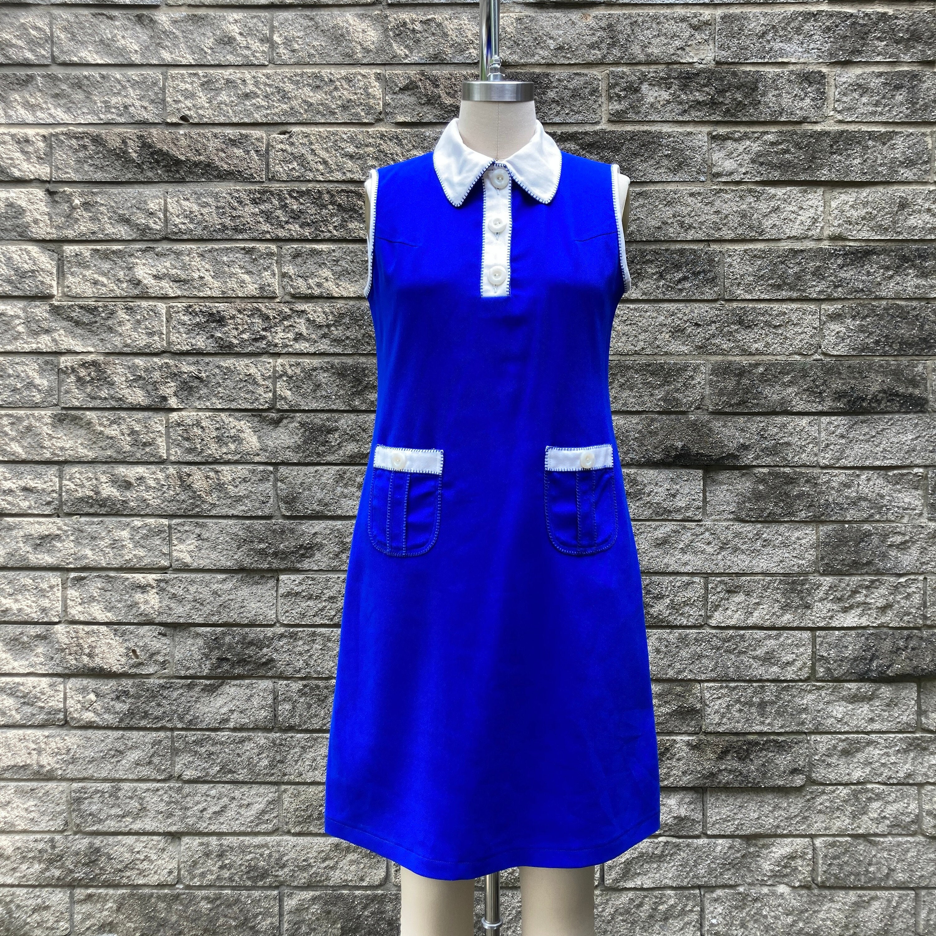 70's a line dress Bailey Denim Dress in Blue Denim