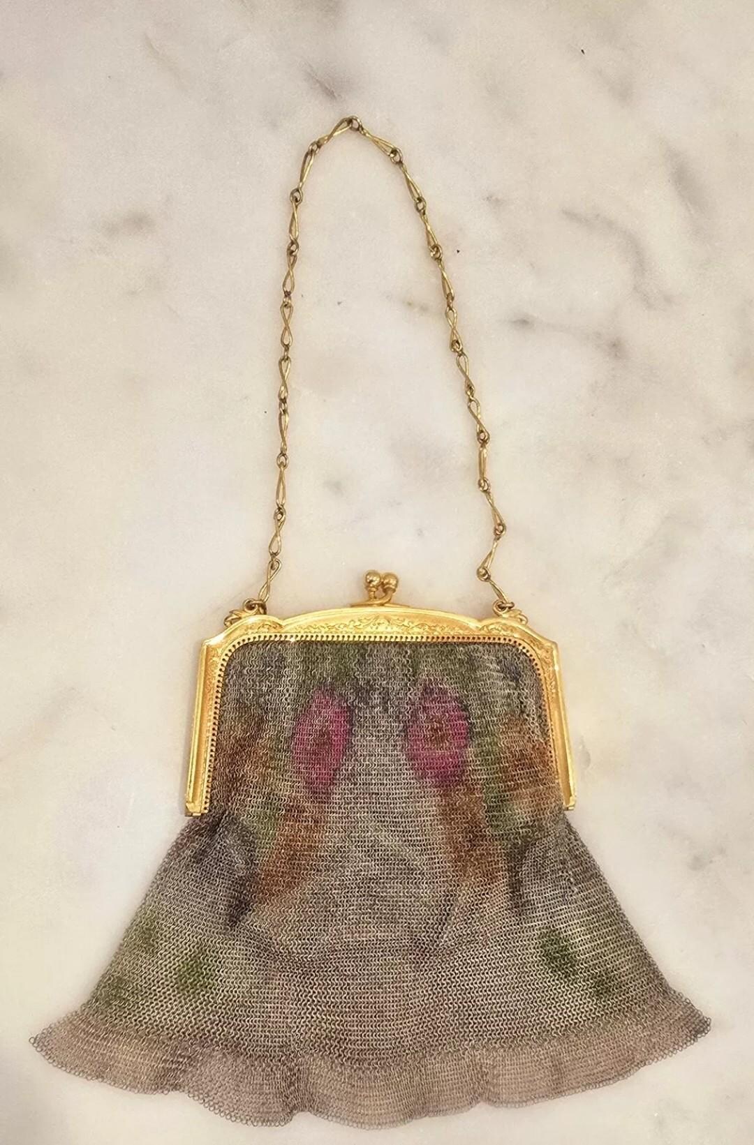 Vintage 1950s 60s Gold Mesh Whiting & Davis Handbag with Box