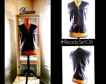 Vintage Siena Collection Ladies Black Leather Vest