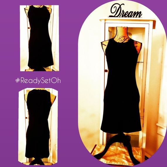 Vintage DKNY 100% Wool Little Black Dress. - image 1