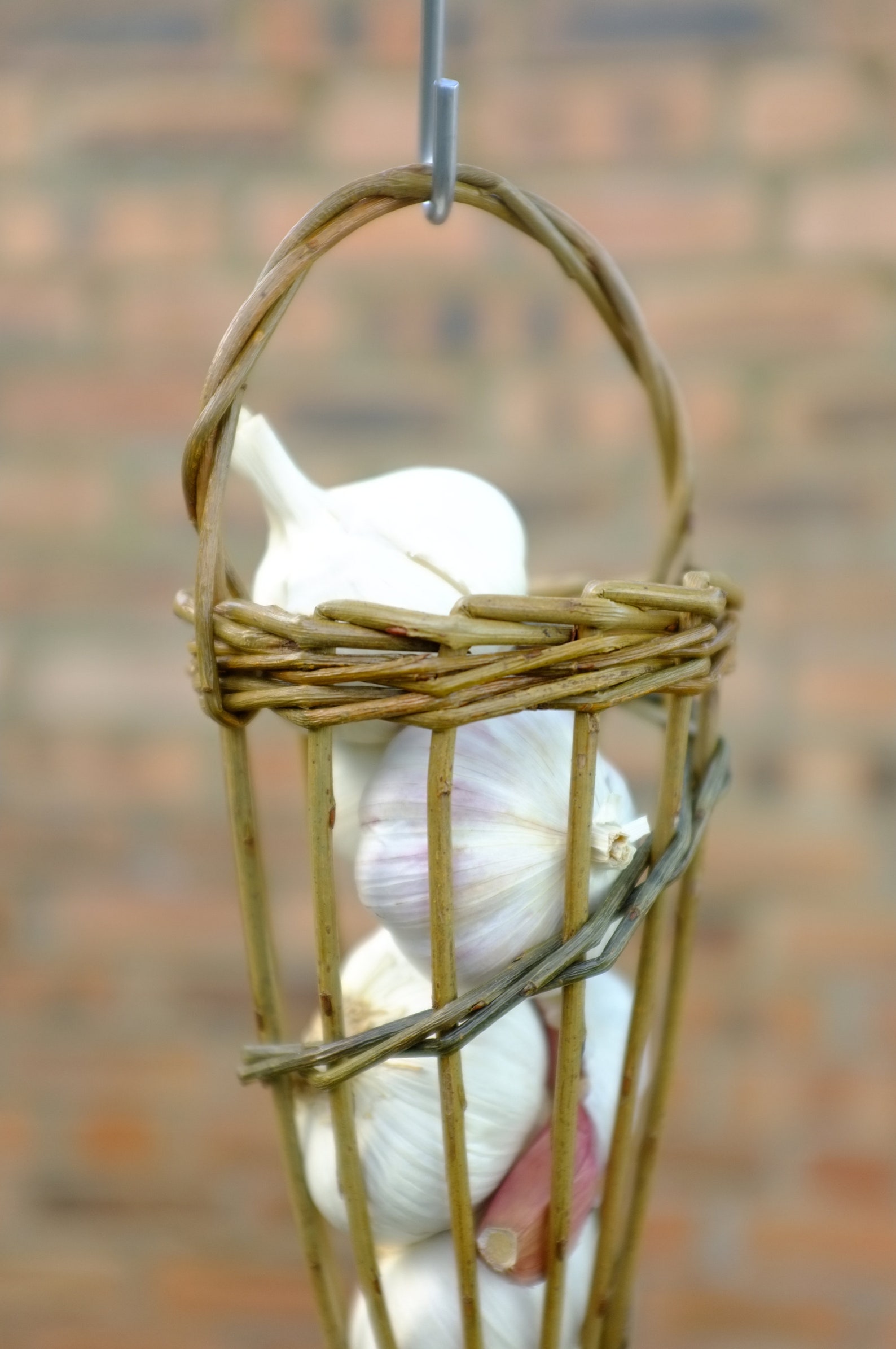 Woven Willow Garlic Basket/ Bird Feeder Etsy